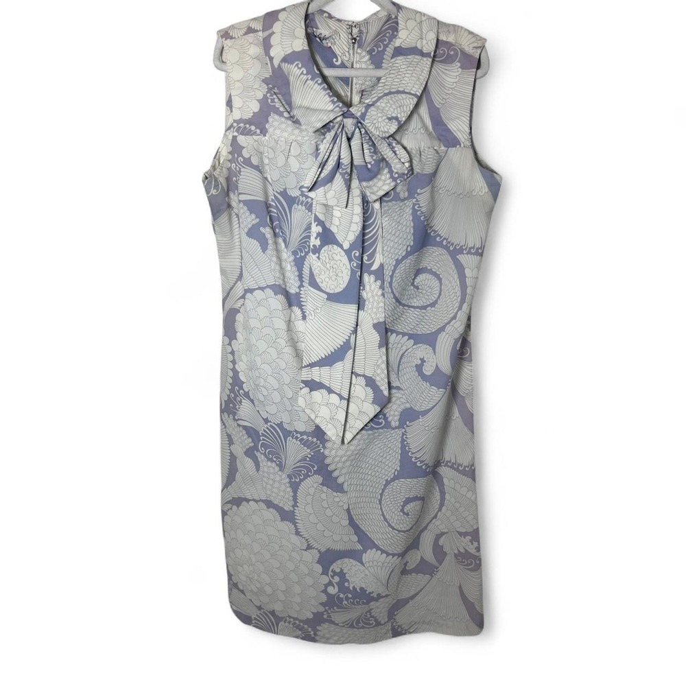 sleeveless vintage mod dress large bow neck tie